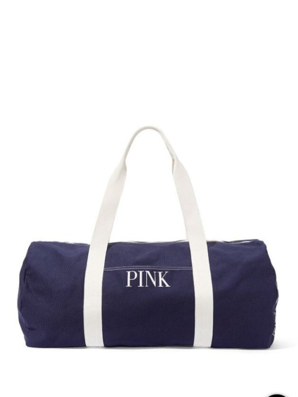 Victoria's SecretPINK Navy Canvas duffle gym tote Bag overnight, travel, weekend